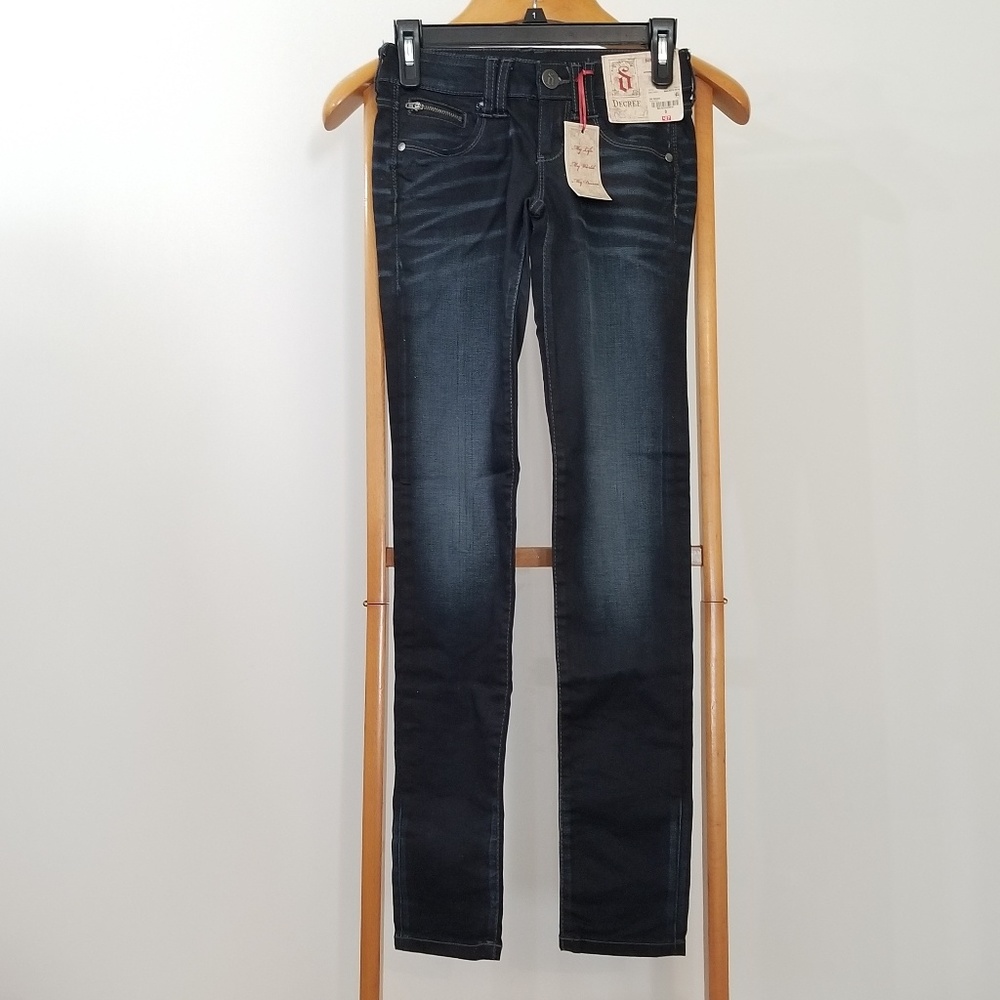 Decree Juniors 0 Blue Denim Super Skinny Jeans